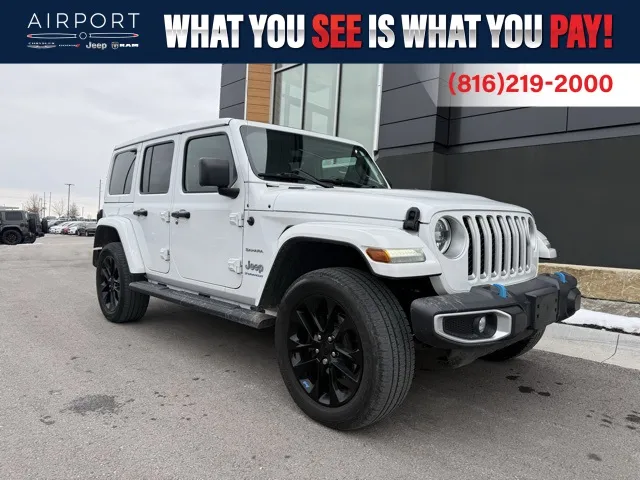 Used 2023 Jeep Wrangler 4xe Sahara 4XE with VIN 1C4JJXP60PW554957 for sale in Kansas City