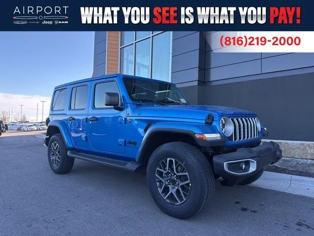 Blue 2026 Jeep Wrangler Sahara for sale in Platte City, MO