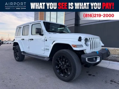 White 2023 Jeep Wrangler Sahara 4xe for sale in Platte City, MO