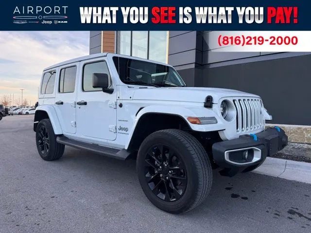 White 2023 Jeep Wrangler Sahara 4xe for sale in Platte City, MO