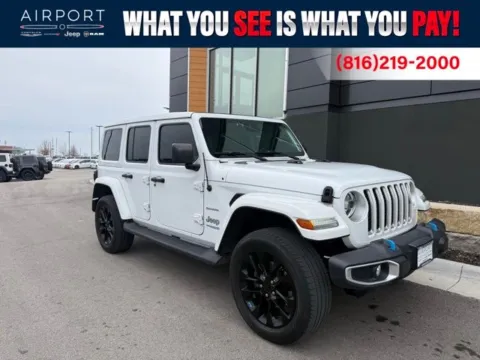 White 2022 Jeep Wrangler Unlimited Sahara 4xe for sale in Platte City, MO