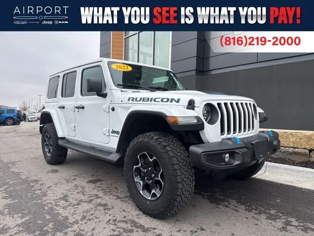 White 2023 Jeep Wrangler Rubicon 4xe for sale in Platte City, MO