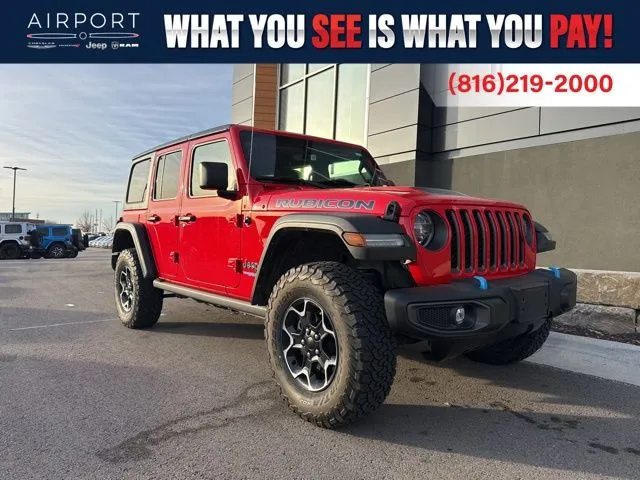 Red 2022 Jeep Wrangler Unlimited Rubicon 4xe for sale in Platte City, MO