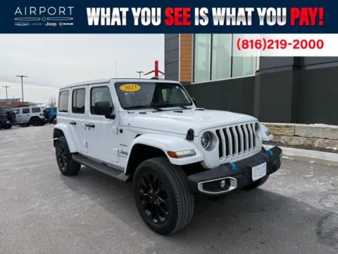 White 2023 Jeep Wrangler Sahara 4xe for sale in Platte City, MO