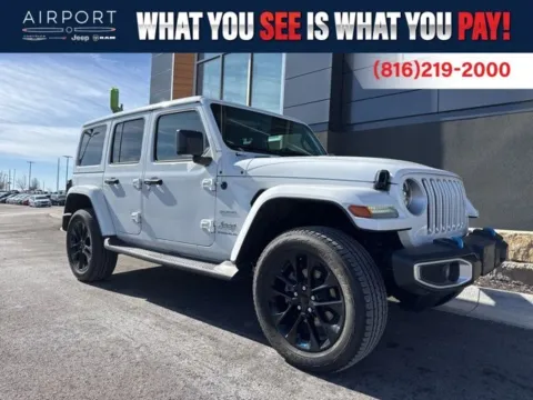 White 2023 Jeep Wrangler Sahara 4xe for sale in Platte City, MO