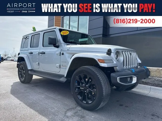 Silver 2023 Jeep Wrangler Sahara 4xe for sale in Platte City, MO