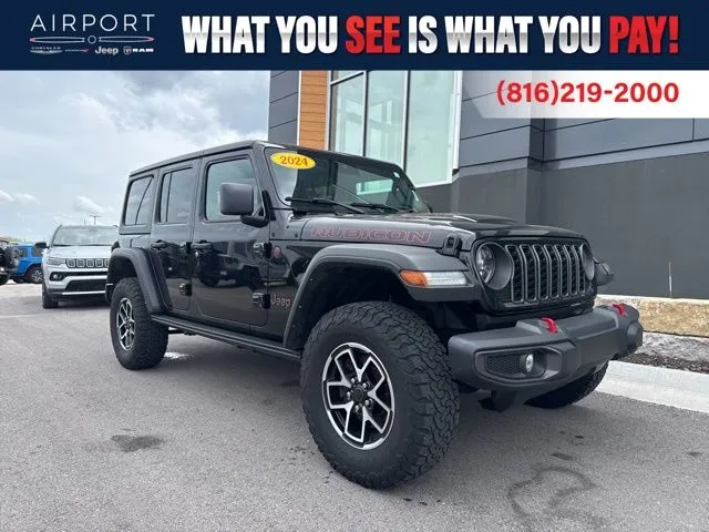 Black 2024 Jeep Wrangler Rubicon for sale in Platte City, MO