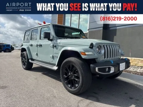 Gray 2023 Jeep Wrangler Sahara 4xe for sale in Platte City, MO