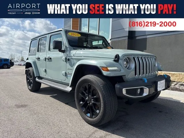 Gray 2023 Jeep Wrangler Sahara 4xe for sale in Platte City, MO