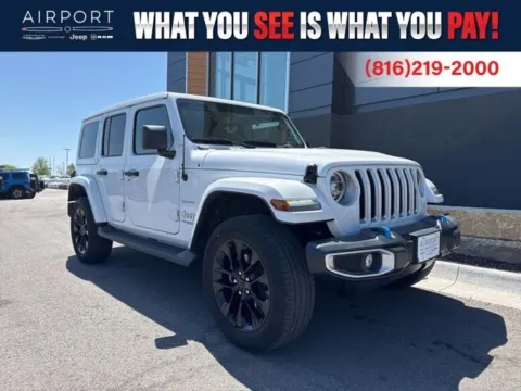 White 2022 Jeep Wrangler Unlimited Sahara 4xe for sale in Platte City, MO