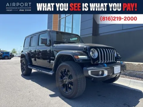Black 2023 Jeep Wrangler Sahara 4xe for sale in Platte City, MO