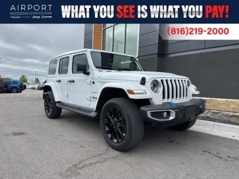 White 2023 Jeep Wrangler Sahara 4xe for sale in Platte City, MO