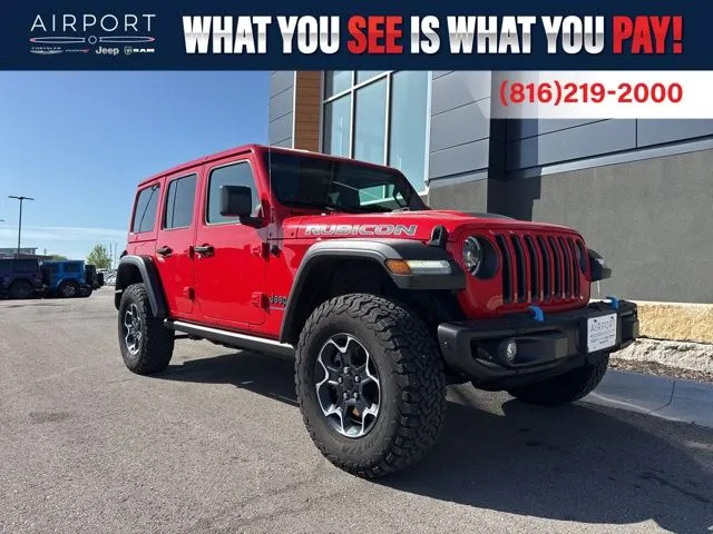 Used 2023 Jeep Wrangler 4xe Rubicon 4XE with VIN 1C4JJXR64PW650698 for sale in Kansas City