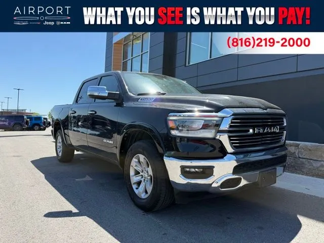 Used 2021 RAM Ram 1500 Pickup Laramie with VIN 1C6SRFJT2MN638289 for sale in Kansas City