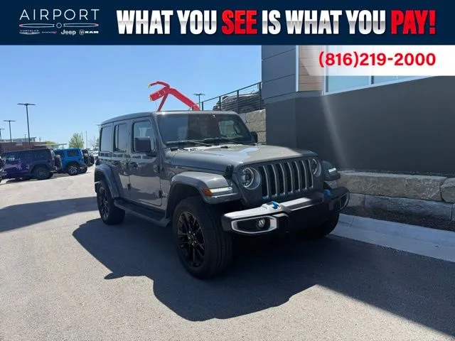 Gray 2023 Jeep Wrangler Sahara 4xe for sale in Platte City, MO