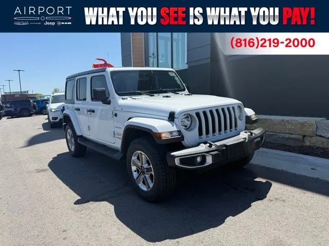 Used 2022 Jeep Wrangler Unlimited Sahara with VIN 1C4HJXEG6NW173783 for sale in Kansas City