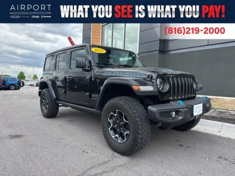 Black 2023 Jeep Wrangler Rubicon 4xe for sale in Platte City, MO
