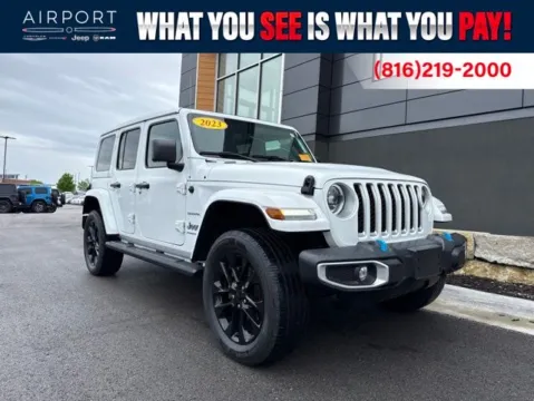 White 2023 Jeep Wrangler Sahara 4xe for sale in Platte City, MO