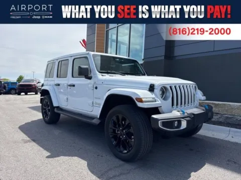 White 2023 Jeep Wrangler Sahara 4xe for sale in Platte City, MO