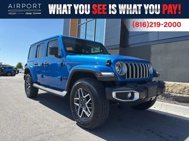 Blue 2025 Jeep Wrangler Sahara for sale in Platte City, MO