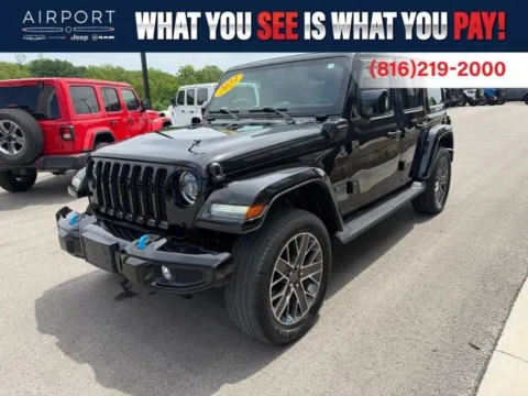 Black 2023 Jeep Wrangler Sahara 4xe for sale in Platte City, MO