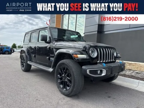 Black 2023 Jeep Wrangler Sahara 4xe for sale in Platte City, MO