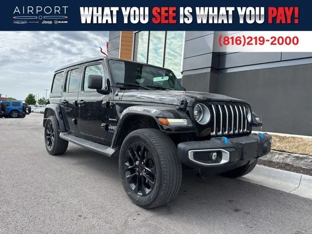 Black 2023 Jeep Wrangler Sahara 4xe for sale in Platte City, MO