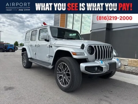 Silver 2023 Jeep Wrangler Sahara 4xe for sale in Platte City, MO