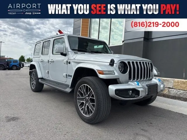 Silver 2023 Jeep Wrangler Sahara 4xe for sale in Platte City, MO