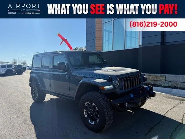 Gray 2025 Jeep Wrangler Rubicon 4xe for sale in Platte City, MO