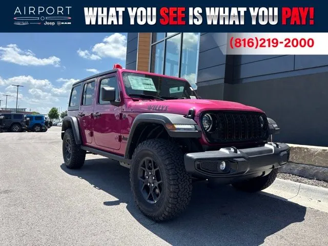 Pink 2026 Jeep Wrangler Willys for sale in Platte City, MO