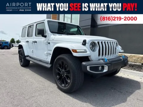 White 2023 Jeep Wrangler Sahara 4xe for sale in Platte City, MO