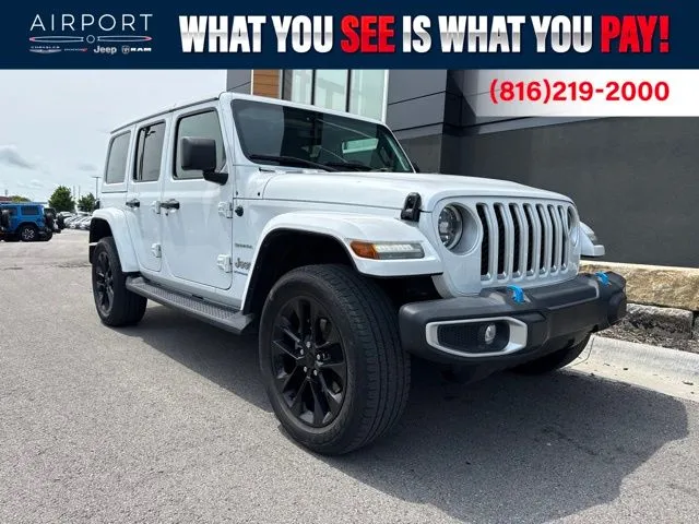 Used 2023 Jeep Wrangler 4xe Sahara 4XE with VIN 1C4JJXP66PW513989 for sale in Kansas City