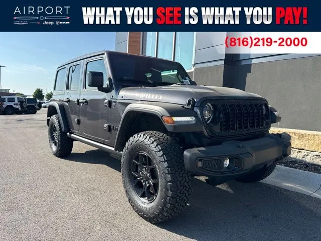 Gray 2026 Jeep Wrangler Willys for sale in Platte City, MO