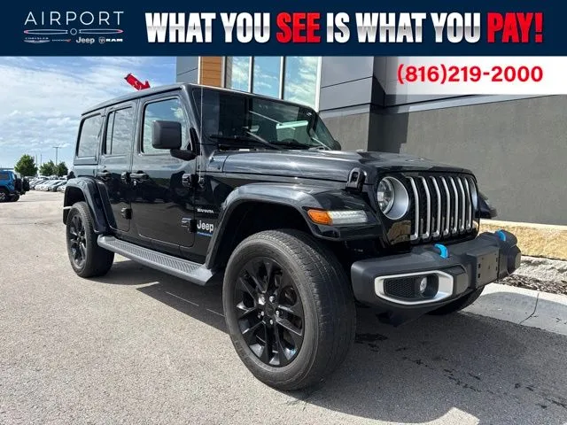 Used 2023 Jeep Wrangler 4xe Sahara 4XE with VIN 1C4JJXP69PW652482 for sale in Kansas City