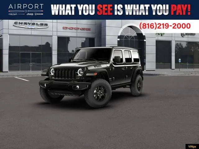 Black 2026 Jeep Wrangler Willys for sale in Platte City, MO