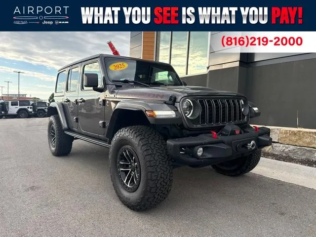 Used 2025 Jeep Wrangler 4-Door Rubicon X with VIN 1C4RJXFG4SW613305 for sale in Kansas City