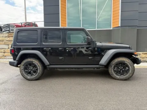 Photos of 2021 Jeep Wrangler Unlimited Willys for sale in Platte City, MO at Airport Chrysler Dodge Jeep Ram