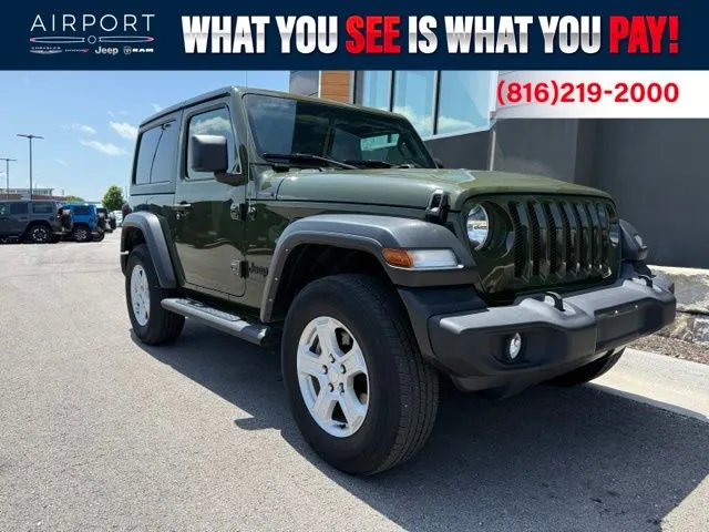 Used 2022 Jeep Wrangler Sport S with VIN 1C4GJXAG3NW175119 for sale in Kansas City