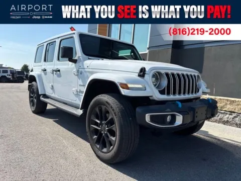 White 2024 Jeep Wrangler Sahara 4xe for sale in Platte City, MO