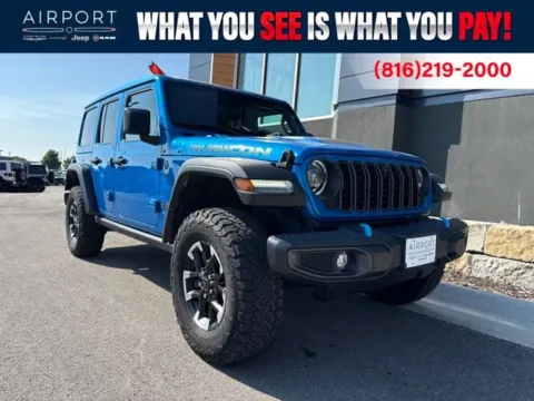Blue 2024 Jeep Wrangler Rubicon 4xe for sale in Platte City, MO