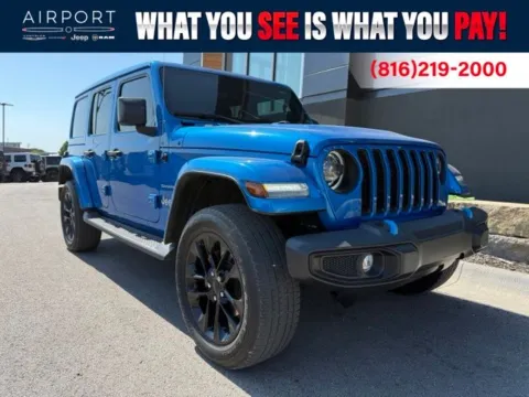 Blue 2023 Jeep Wrangler Sahara 4xe for sale in Platte City, MO