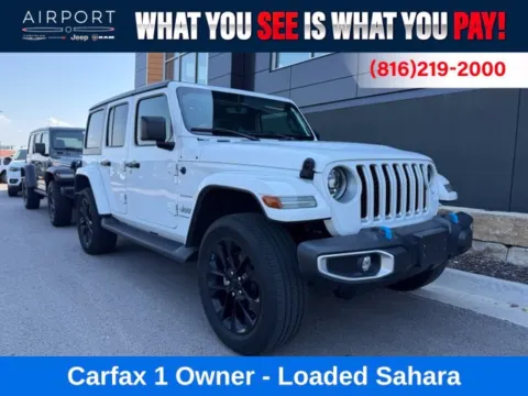 White 2023 Jeep Wrangler Sahara 4xe for sale in Platte City, MO