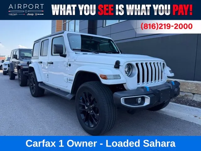 White 2023 Jeep Wrangler Sahara 4xe for sale in Platte City, MO