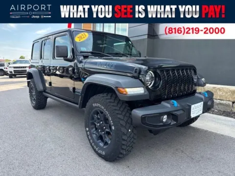 Black 2023 Jeep Wrangler Willys 4xe for sale in Platte City, MO