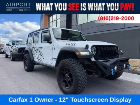 White 2024 Jeep Wrangler Willys 4xe for sale in Platte City, MO