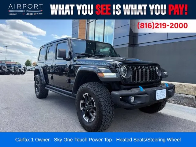 Black 2024 Jeep Wrangler Rubicon 4xe for sale in Platte City, MO