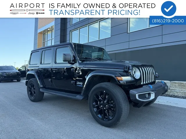 Used 2022 Jeep Wrangler Unlimited Sahara 4XE with VIN 1C4JJXP6XNW108540 for sale in Kansas City