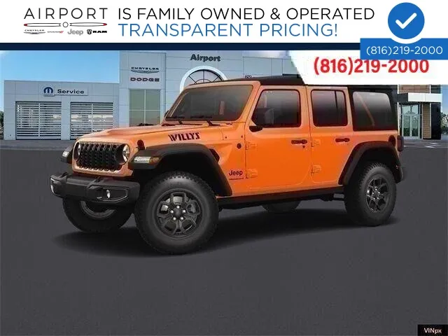 Orange 2025 Jeep Wrangler Willys for sale in Platte City, MO