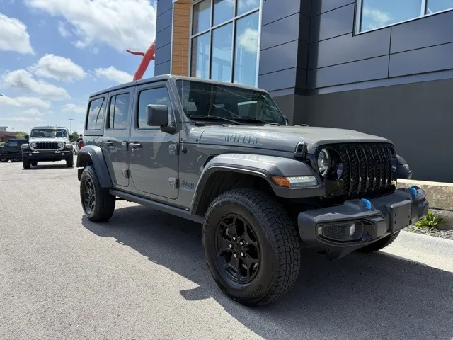 Used 2023 Jeep Wrangler 4xe Willys 4XE with VIN 1C4JJXN64PW628934 for sale in Kansas City
